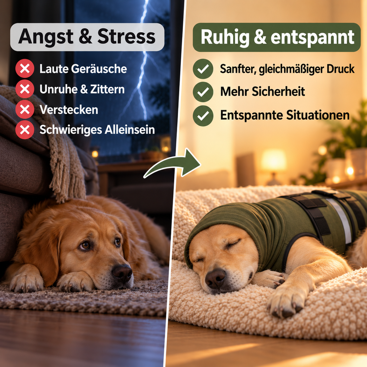 PfotenKlar RuheWeste™ 2-in-1 Beruhigungssystem für Hunde